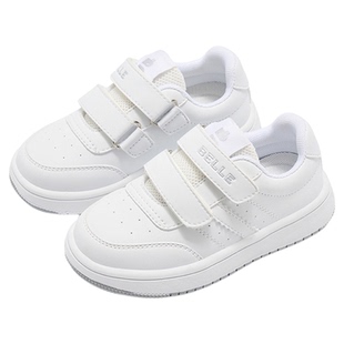 百丽童鞋儿童小白鞋女童板鞋秋季白色学生经典软底跑步男童运动鞋