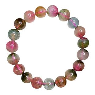 瓦萨比天然水晶西瓜碧玺手链彩虹碧玺手串收藏级手饰品女手链轻奢