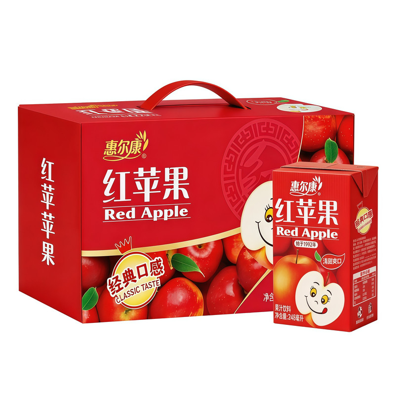 惠尔康红苹果果汁248ml*24盒整箱