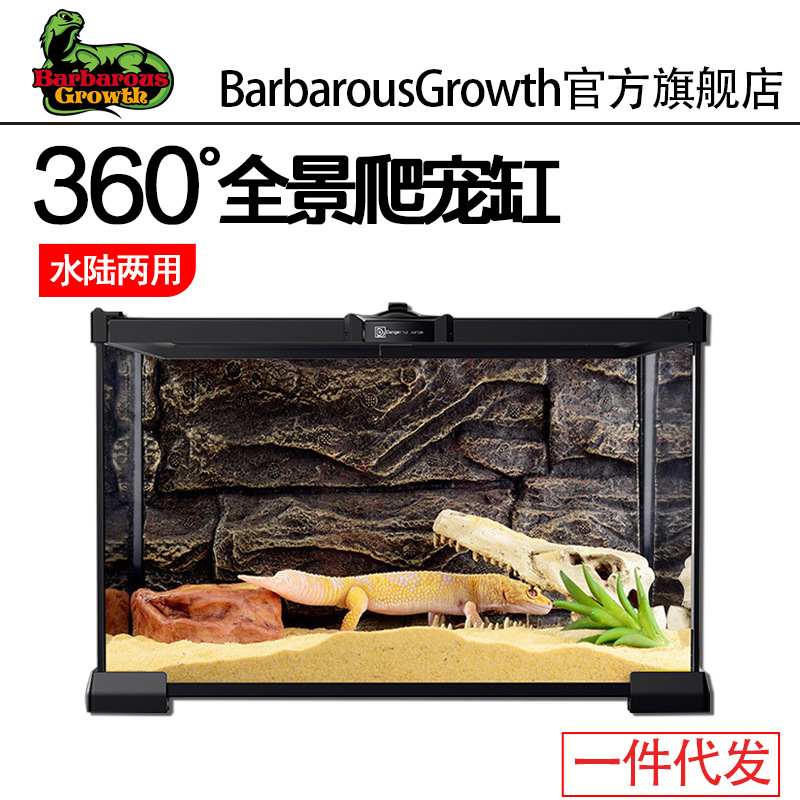 新品 爬宠饲养箱守宫蜥蜴角蛙寄居蟹乌龟蛇虫玻璃雨林缸全透生态
