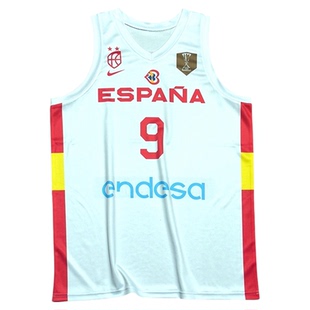 定制2023西班牙男篮国家队加索尔卢比奥纳瓦罗速干篮球服比赛球衣