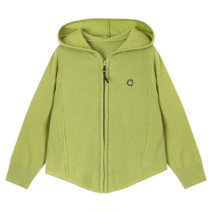 宝宝秋冬绵羊毛混纺连帽开衫允儿妈女童冬季时尚儿童毛衣针织衫潮