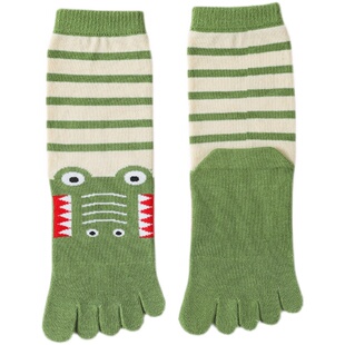 高筒儿童五指袜纯棉长筒秋冬男童女童无骨分趾袜3-12岁宝宝脚趾袜