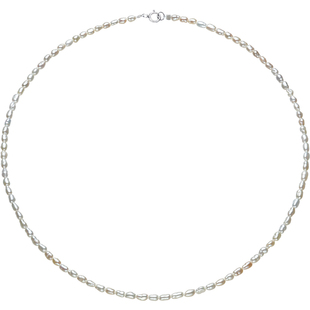 悦宫珠宝 宛梦 2-3mm极细淡水小米粒珍珠项链手链戒指女S925银