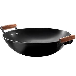 林熹记铁锅陆川生铁铸铁锅官方旗舰家用无涂层双耳圆底不粘炒菜锅