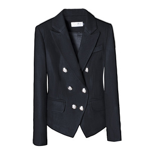 2025秋冬新品修身毛呢外套韩版女装妮子短外套女式小西装西服