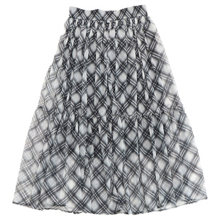 鹿与飞鸟“雾霭风吟”3米巨幅用料双色大摆量松紧腰半身裙6759