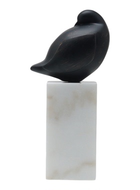 现代新中式黑色鸟装饰摆件高级感小众客厅电视柜玄关酒柜艺术摆设