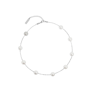 G/S女绅士 优雅灰珍珠长项链时髦高级满天星叠戴毛衣链赵露思同款