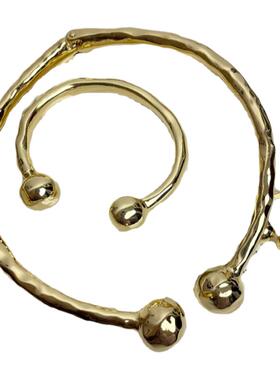 粗逛夸张金属蒜头项链女欧美时尚