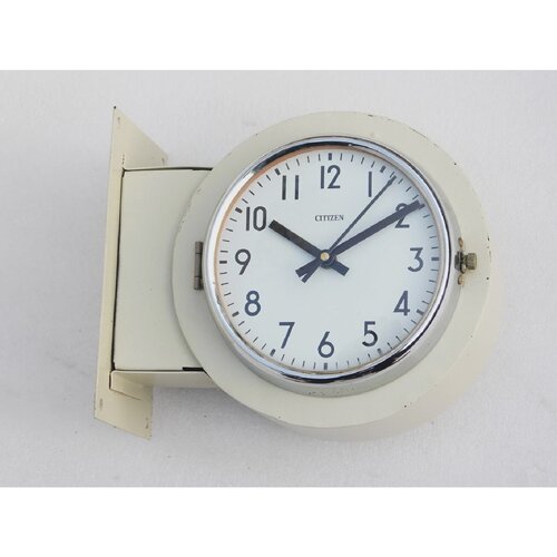 LARGE 9 CITIZEN JAPAN Double Dial Train Clock Bus Stop Clock