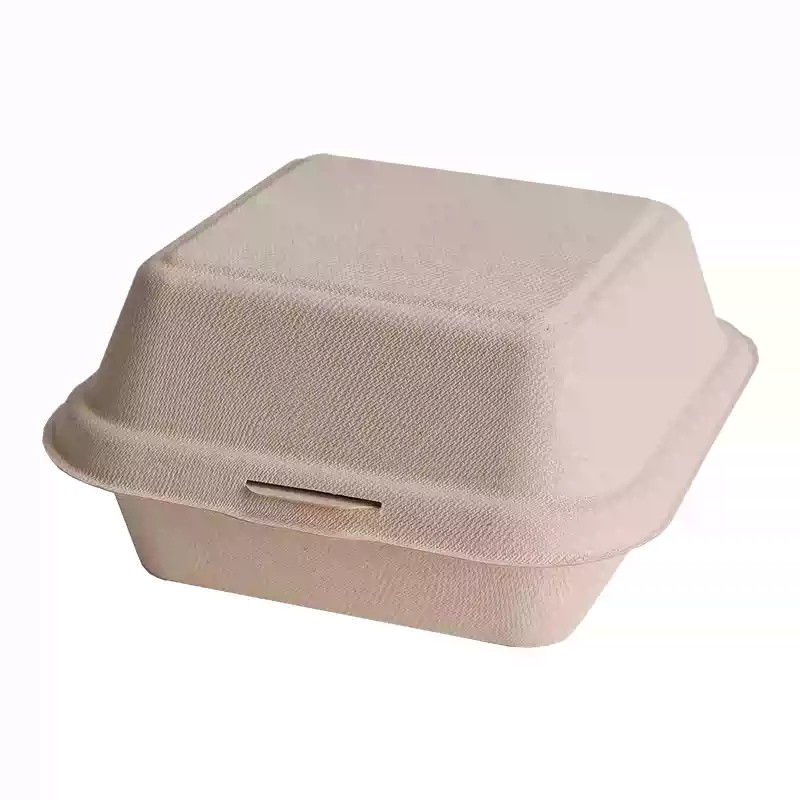 汉堡盒蛋糕盒一次性三明治提拉米苏烘焙外卖纸浆连体食品级包装盒