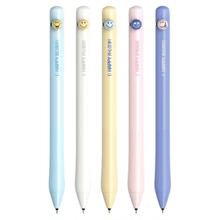 爱好 乐在心动 拨动中性笔0.5mm细尖锥ST笔尖黑色油墨转动出芯简约纯色卡通笑脸防滚中小学生书写GP4352文具