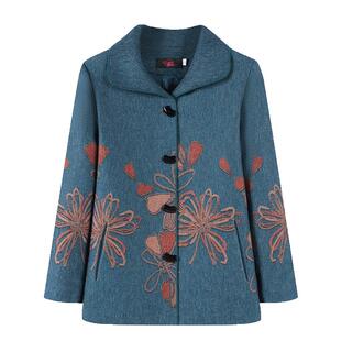 奶奶秋装外套中老年人女新款妈妈秋冬款上衣老人太太西服衣服加厚