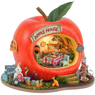 奇衿苹果草莓DIY 小屋手工拼装建筑模型迷你场景摆件玩具新年礼物