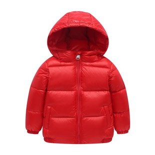 新款儿童羽绒服轻薄加厚男童女童宝宝中大童短款连帽冬装外套童装