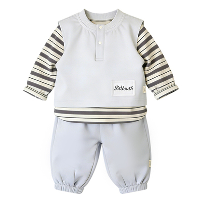 男宝宝套装春季婴幼儿衣服韩系马甲T恤裤子一整套婴儿分体春装潮