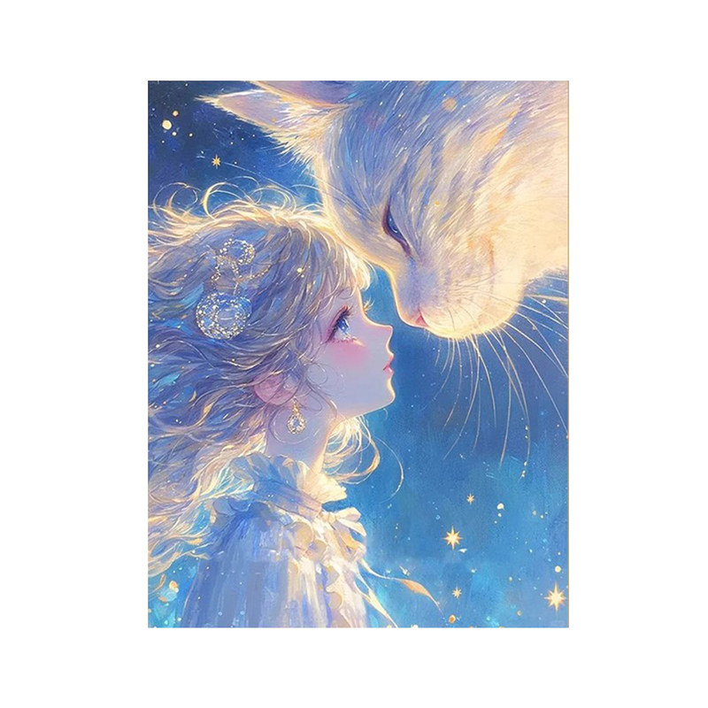 云朵小猫咪 2026新款钻石画DIY手工满钻客厅卧室高级装饰礼物