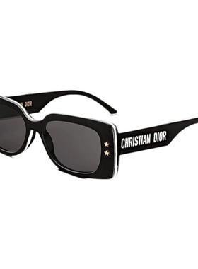 1h可退 欧洲直邮DIOR迪奥23新款S1U系列 女墨镜灰色镜片黑色方形