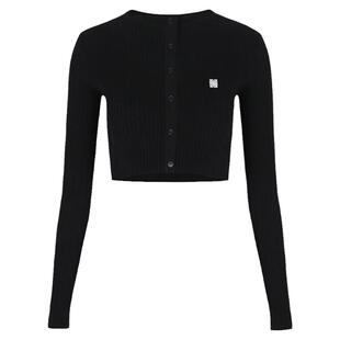 badblood2024秋季通用韩国设计师品牌露脐Fleur时尚圆领毛针织衫