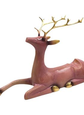 红酒架托斜放家居客厅招财源鹿黄铜酒柜装饰品高级感轻奢高档摆件