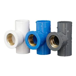 PVC铜内丝三通 UPVC入铜三通内牙内螺纹接头4分6分1寸给水管配件