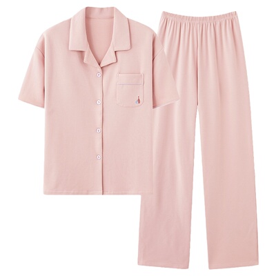 【浪莎】官方正品纯棉短袖睡衣女