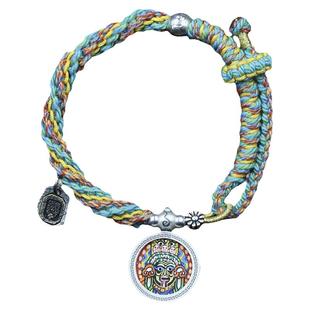 西藏民族风手绘扎基拉姆纯银唐卡手链扎基手绳饰品黄财神绿度母