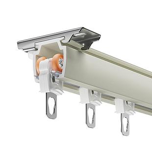 加厚铝合金窗帘轨道轴承轮静音滑轨顶装双轨客厅卧室侧装单导轨