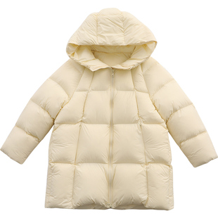 诺诺公主S1N初中生中长款三防羽绒服女冬季连帽蓬松泡芙保暖外套