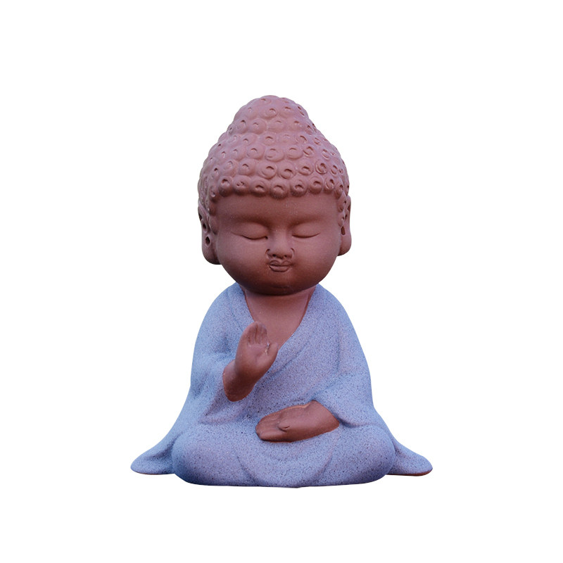 禅意紫砂小如来车载摆件装饰用品