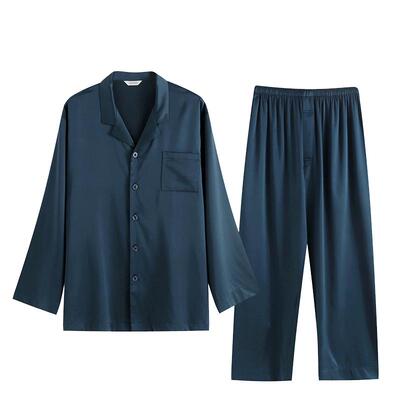 罗丝美男士桑蚕丝长袖家居服套装