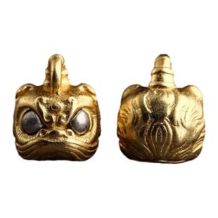 925纯银镀金古法吊坠醒狮莲蓬手串挂饰手链国风饰品番禺银饰配件