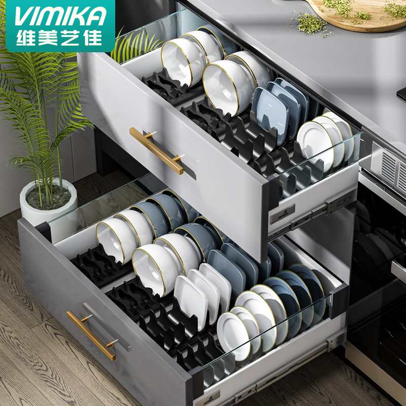 碗碟收纳架厨房收纳置物架子免打孔沥水碗盘架家用台面碗筷橱柜架