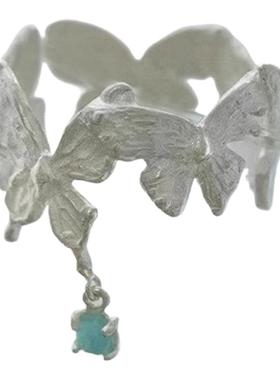 一寸十里蝶舞纯银戒指高级感