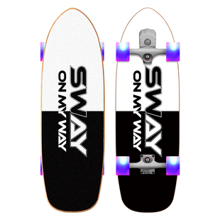 斯威专业陆地冲浪板儿童初学者女生大鱼板S5弹簧桥刷街路陆冲滑板