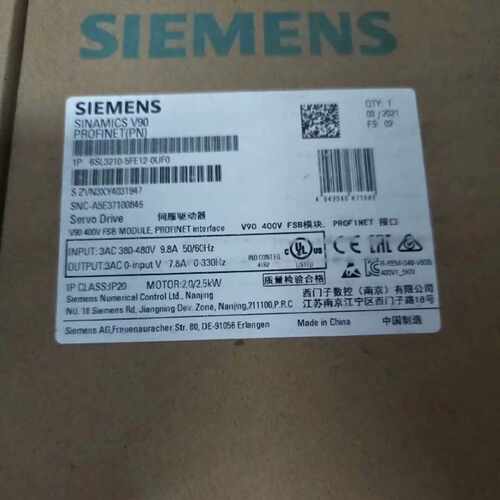 议价6SL32105FE120UF0西门子V90驱动器2千瓦6SL3210-5FE12-0UF0/O