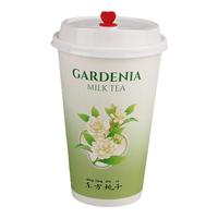 國風梔子花奶茶紙杯一次性咖啡杯