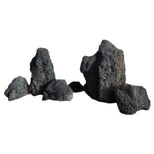 黑色大块火山石鱼缸造景石天然火山岩草缸造景熔岩石山水石造景