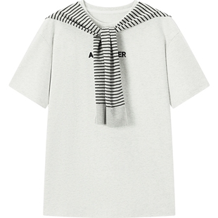 爱居兔索罗娜凉感T恤夏季新款女舒适透气印花时尚短袖T恤