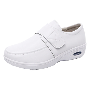 护士鞋女保暖白色软底增高透气垫防臭不累脚防滑平底厚底冬季加绒