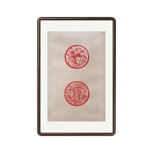 客厅装饰画麒麟禅意拓印挂画纯手工装饰画现代轻奢高端大气挂画