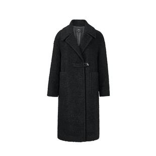 AUM噢姆2025年冬季新款羊毛圈圈纱中长款大衣外套女