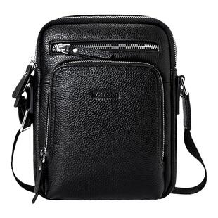 智优安单肩包男斜挎包休闲男士斜跨小背包头层牛皮潮牌小号手机包