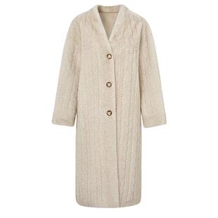 恩瑞妮慵懒风仿水貂毛皮草大衣女中长款环保皮草外套2025新冬款