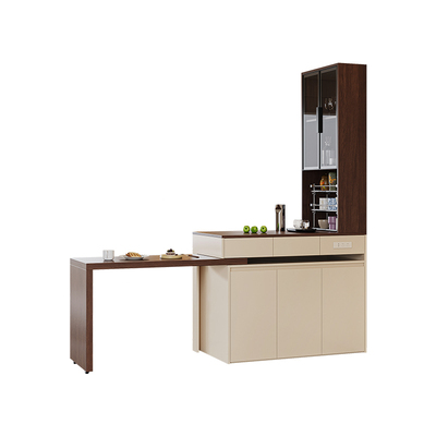 中古风岛台餐桌一体可伸缩