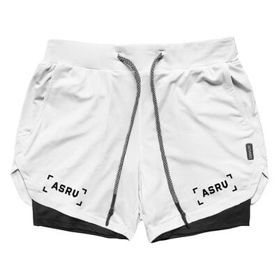 美式ASRV双层健身跑步速干短裤