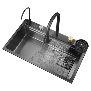 好太太纳米洗菜盆大单槽 厨房飞雨瀑布水槽304不锈钢洗碗槽水池