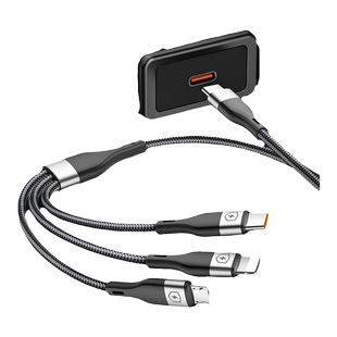 能适typec一拖三手机tpyec接口车载通用适用苹果华为oppo小米vivo安卓PD快充充电线器头C口三合一数据线多功