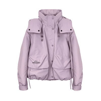 鸭鸭短款羽绒服女户外运动冲锋衣